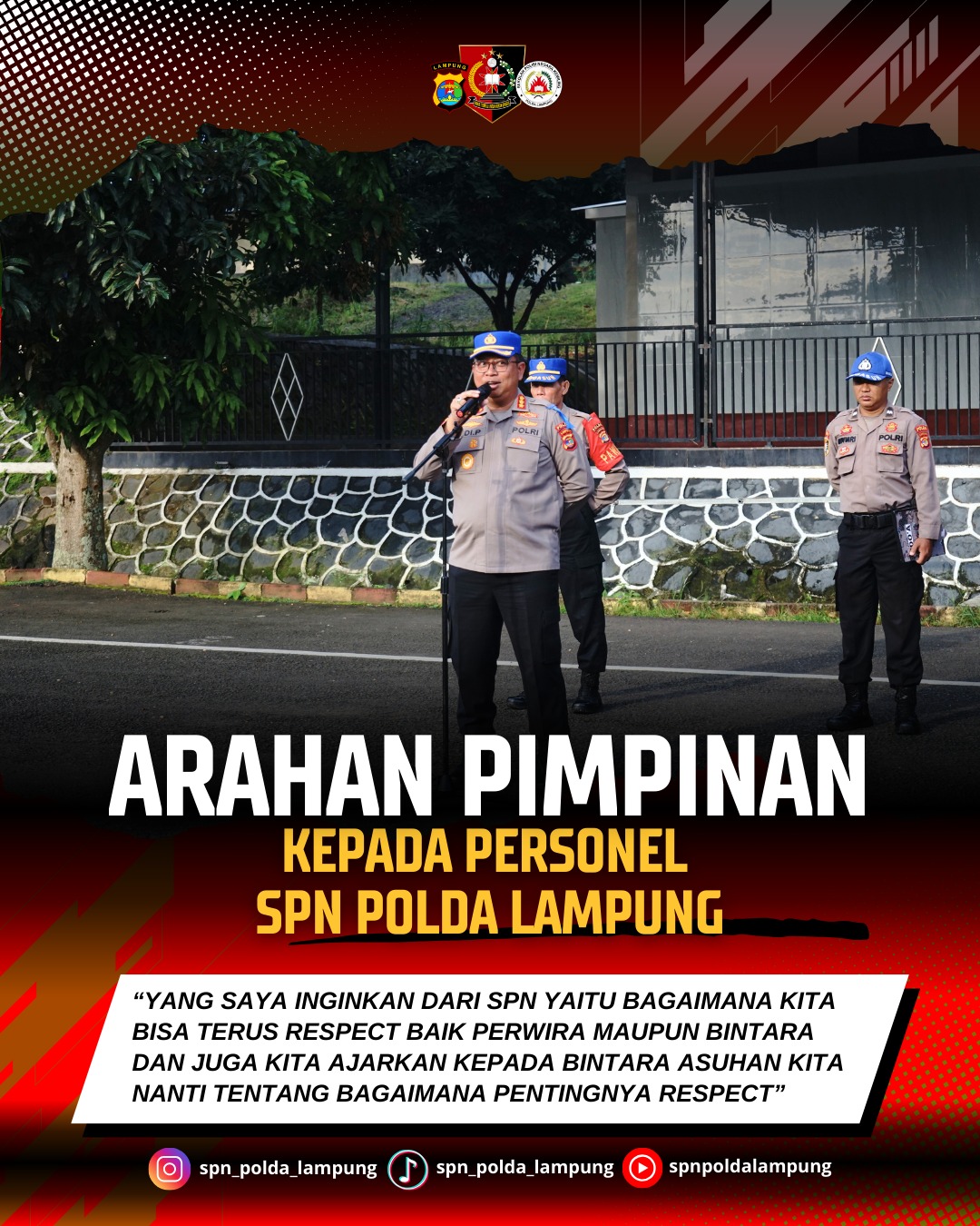  KA SPN POLDA LAMPUNG BERIKAN ARAHAN KEPADA PERSONEL PADA APEL PAGI