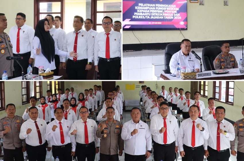  HADIRI PEMBUKAAN PELATIHAN RESKRIM T.A. 2026, WAKA SPN POLDA LAMPUNG DAMPINGI DIRRESKRIMSUS BERIKAN PEMBEKALAN PENYIDIK