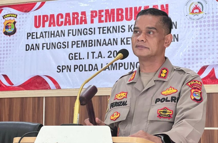  ASAH KOMPETENSI, SPN POLDA LAMPUNG RESMI MULAI PELATIHAN FUNGSI TEKNIS DAN KEWILAYAHAN GELOMBANG I